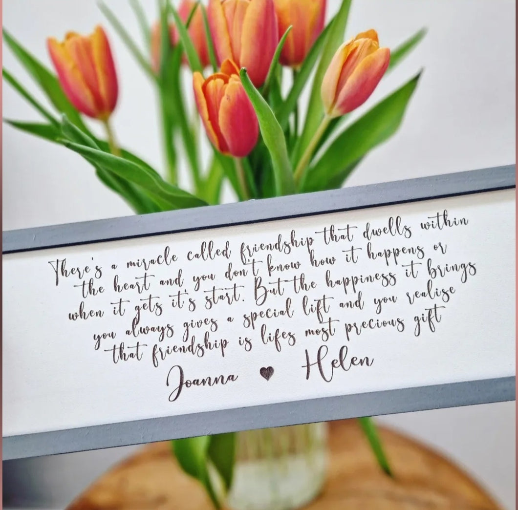 Personalised There's a miracle called friendship Petite Sign