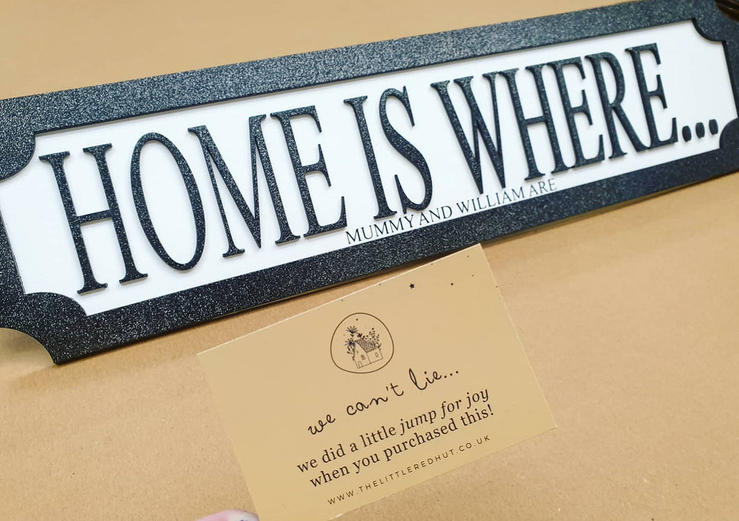 Home is where... - 3D Train/Street Sign