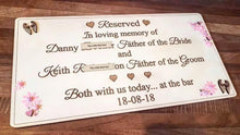 Load image into Gallery viewer, 40cm x 20cm Reserved/In Loving Memory Wedding Sign
