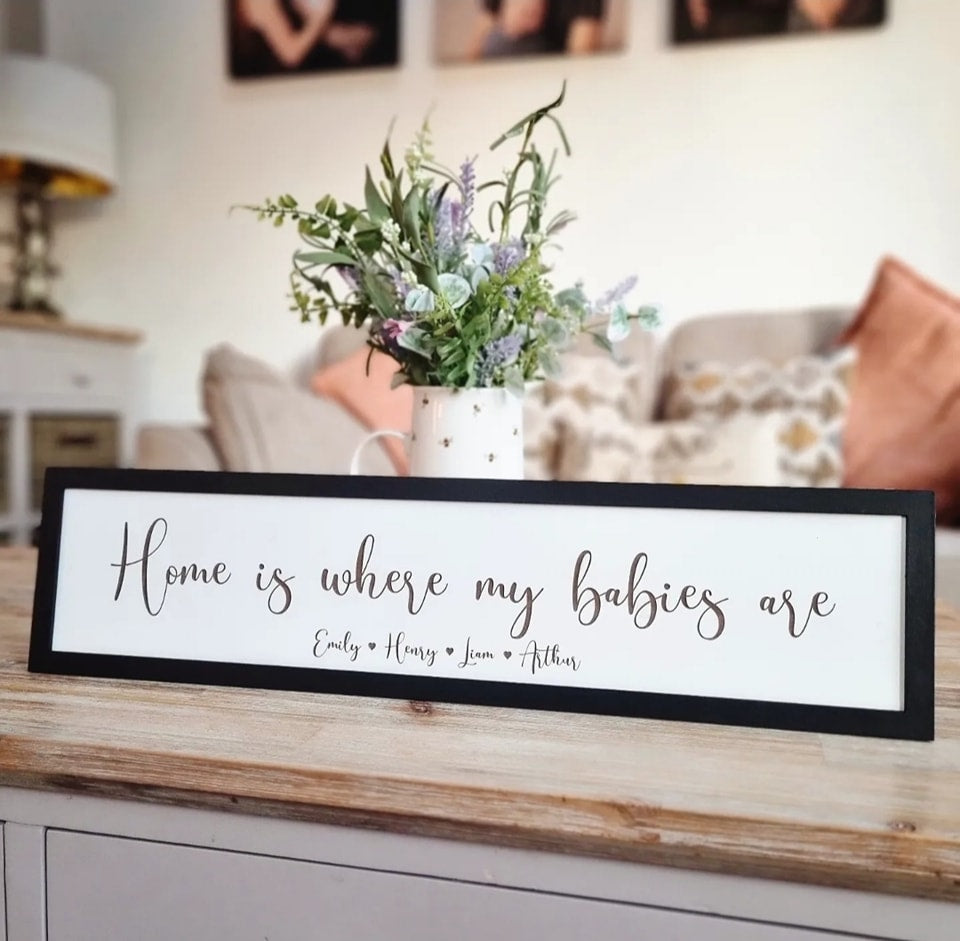 Personalised Home is where my babies are Country Sign