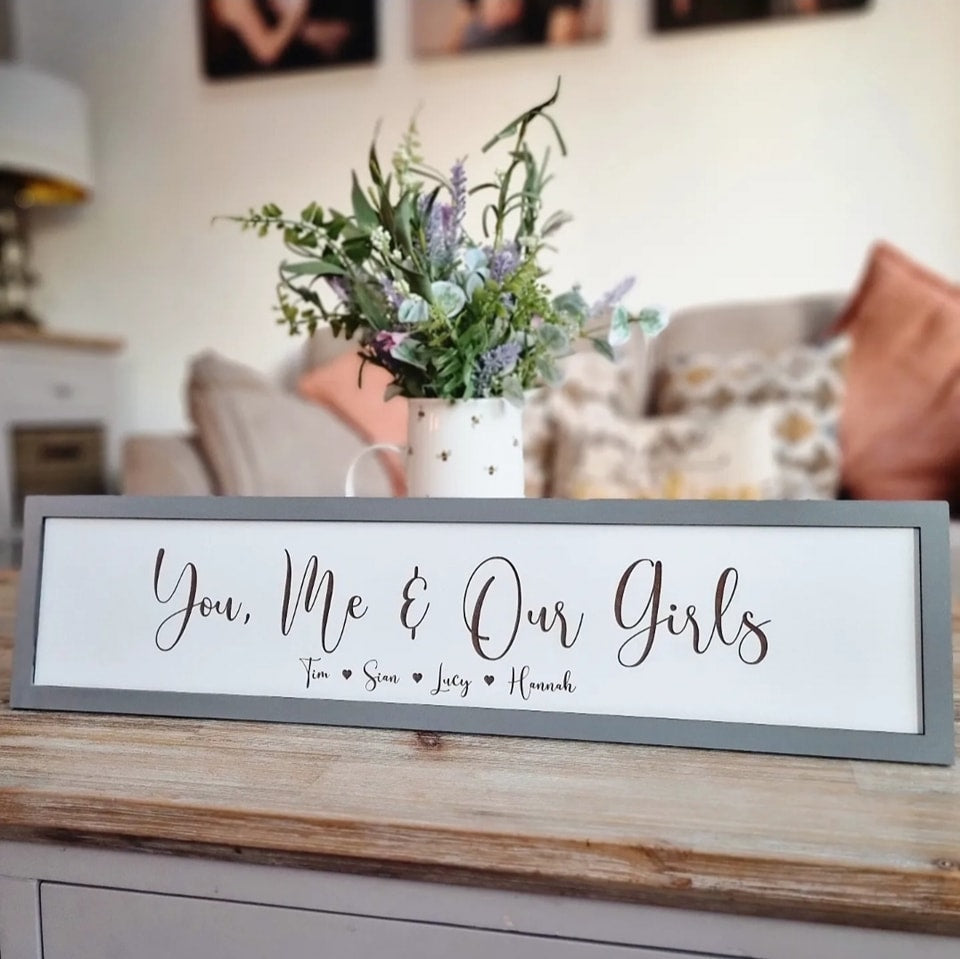 Personalised You, Me & Our Girls Country Sign