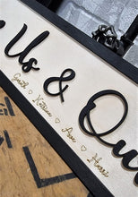 Load image into Gallery viewer, Personalised Us and Ours Black &amp; Birch 3D Sign
