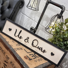 Load image into Gallery viewer, Personalised Us and Ours Black &amp; Birch 3D Sign
